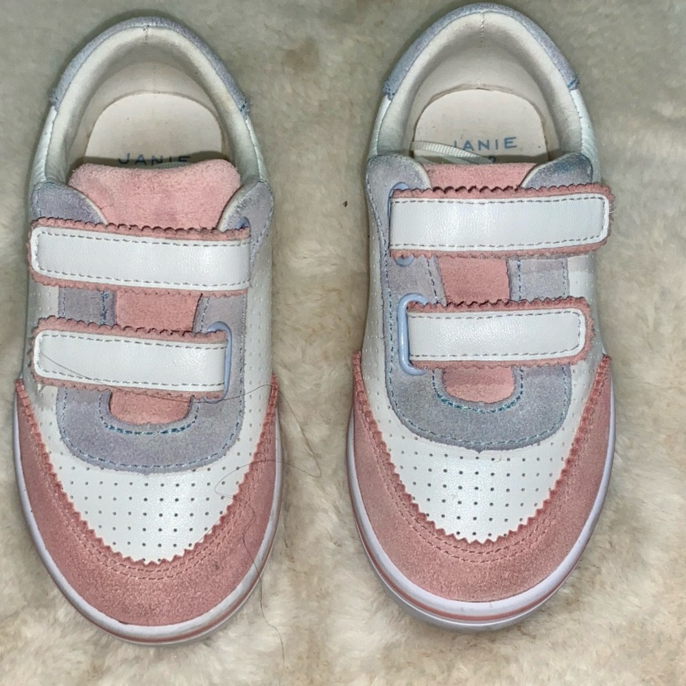 Janie & Jack 
Kids Pink and White Velcro Sneakers